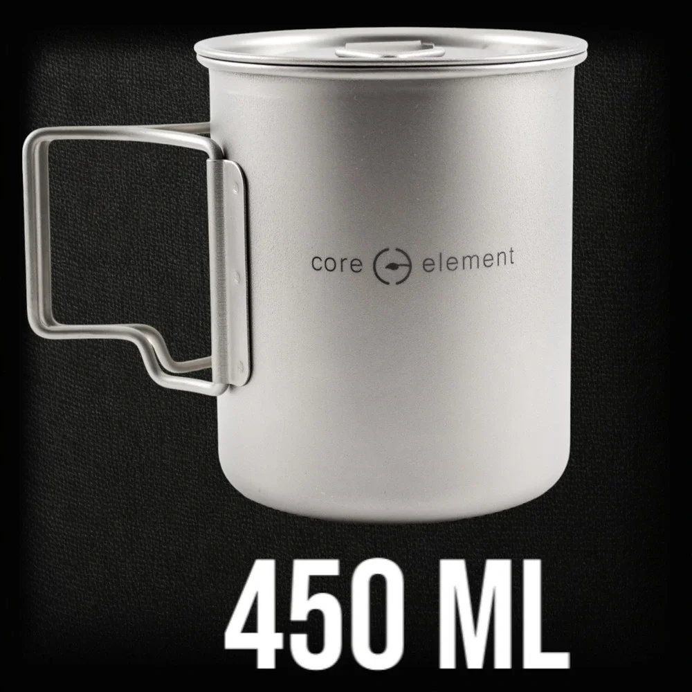 100% Titanium Cookware Ultralight 15oz 450ml Cup Mug Long Spoon Spork‎ Knife NEW